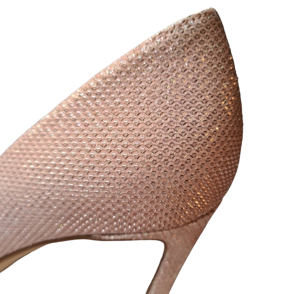 NINE WEST 5 1/2M Light Pink Metallic Shimmer TATIANA Pointed Toe Pumps - Picture 5 of 12
